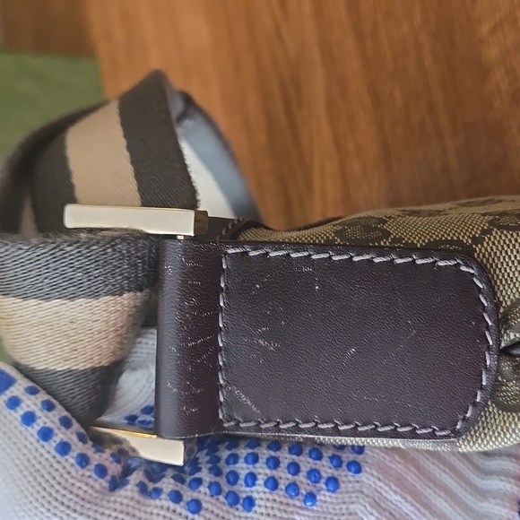 EUC GUCCI GG Logo Canvas Leather Shoulder Saddle Messenger Bag w/ dust bag - Picture 8 of 9